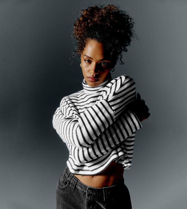 Striped Turtleneck Sweater