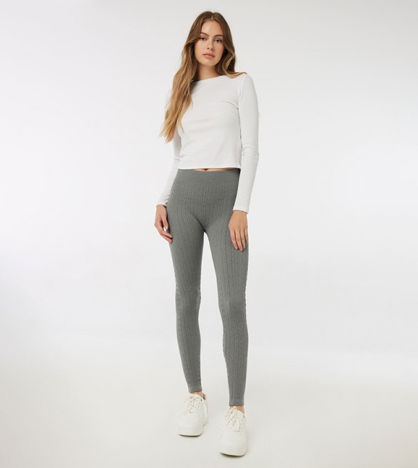 Buy Ardene Space Dye Crop Leggings In Brown