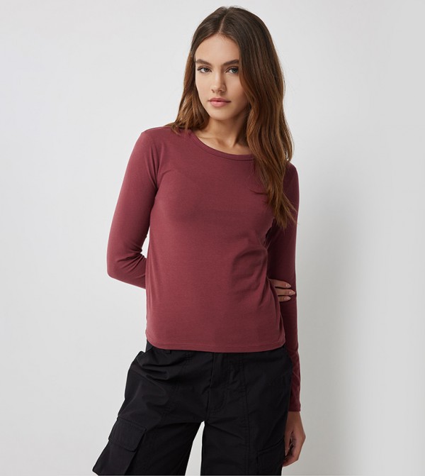 Solid Long Sleeves Top