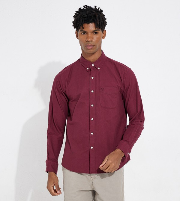 Maroon oxford shirt online