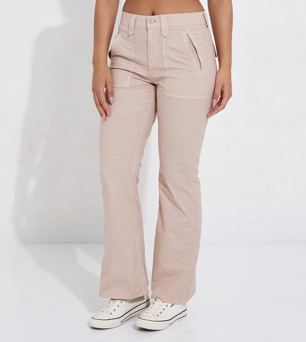 Solid Flare Leg Pants
