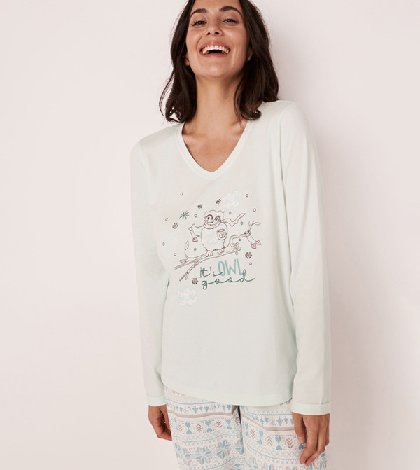 قميص بأكمام طويلة من القطن العضوي 