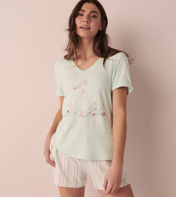 Recycled Fibers V-Neck Sleep T-shirt