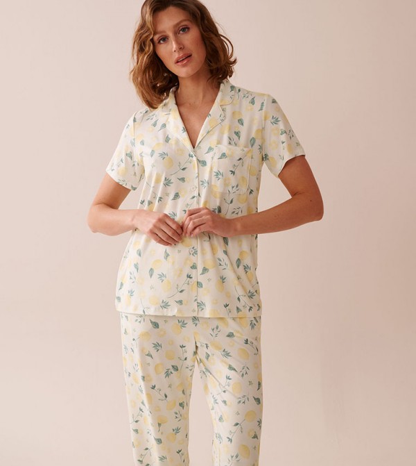 Lemon Print Super Soft Button-Down Shirt