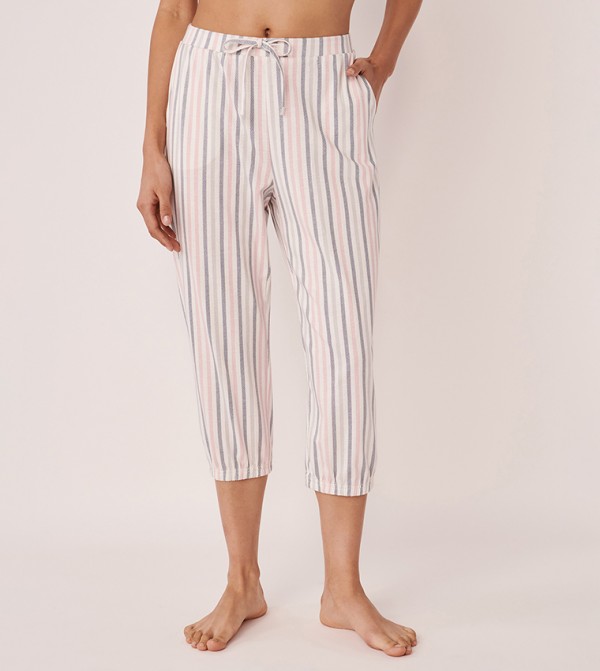Cotton Striped Capri
