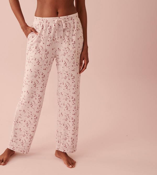 Buy La Vie En Rose Chenille Fitted Pajama Pants In Brown