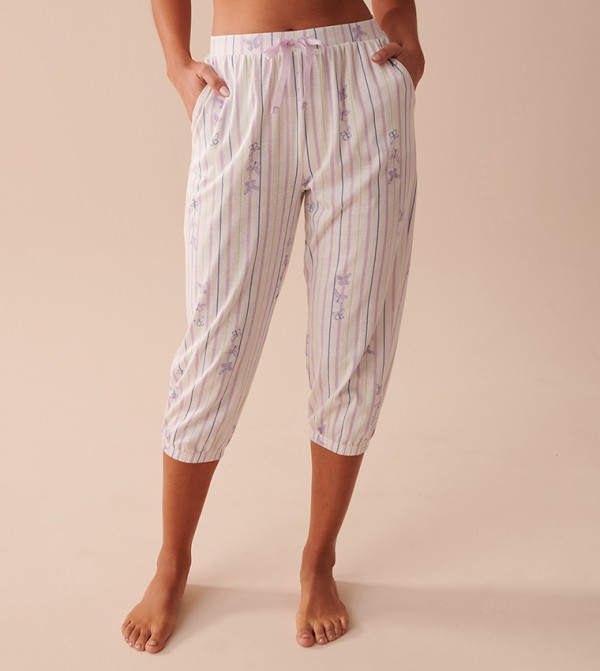 Drawstring Waist Cotton Capris