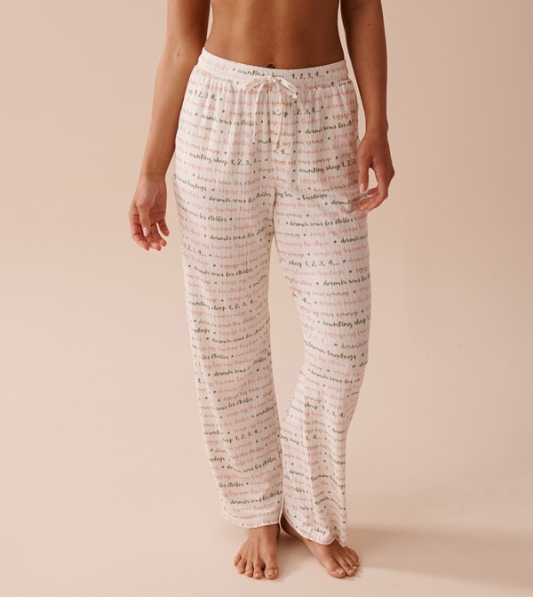 Dog Print Ribbed Jersey Pajama Pants