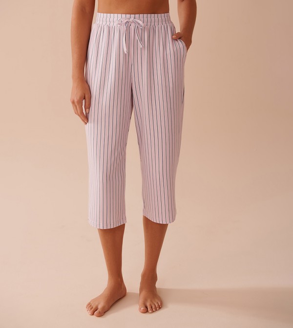 Lavender Striped Super Soft Capris