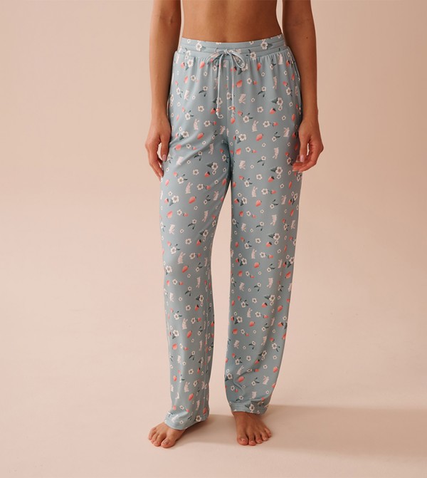 Rabbit & Strawberry Print Super Soft Pajama Pants