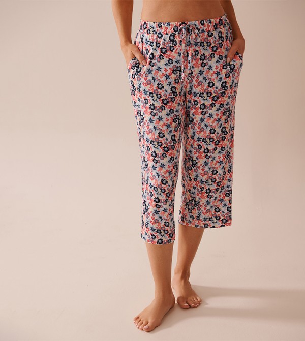 Butterfly Print Soft Jersey Pajama Capris