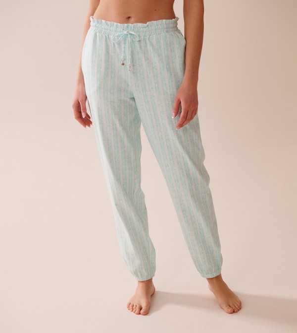 Stripe Print Cotton Jogger Pyjama Pants