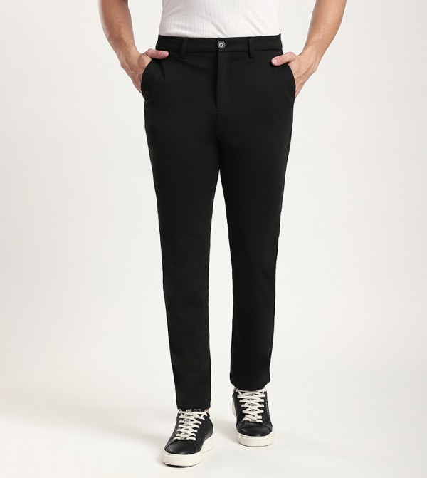 Solid Straight Fit Formal Pants