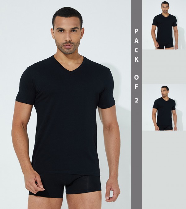 Pack of 2 Short Sleeves Undershirts 