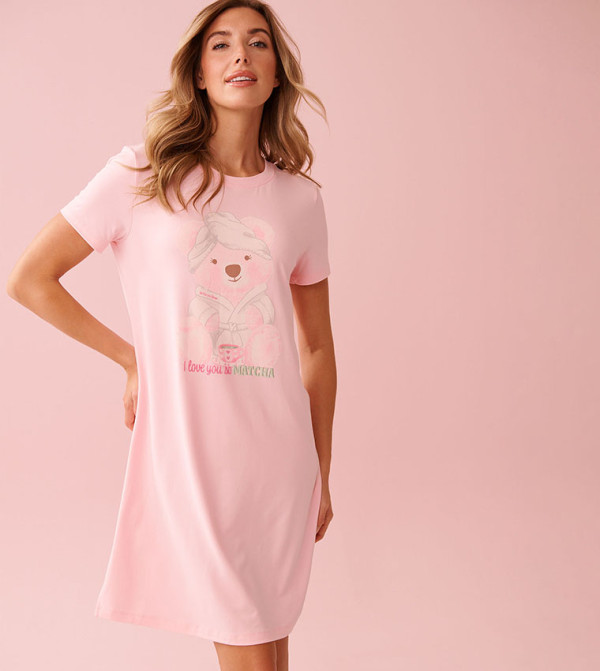 Spa Time Teddy Print Super Soft Sleepshirt
