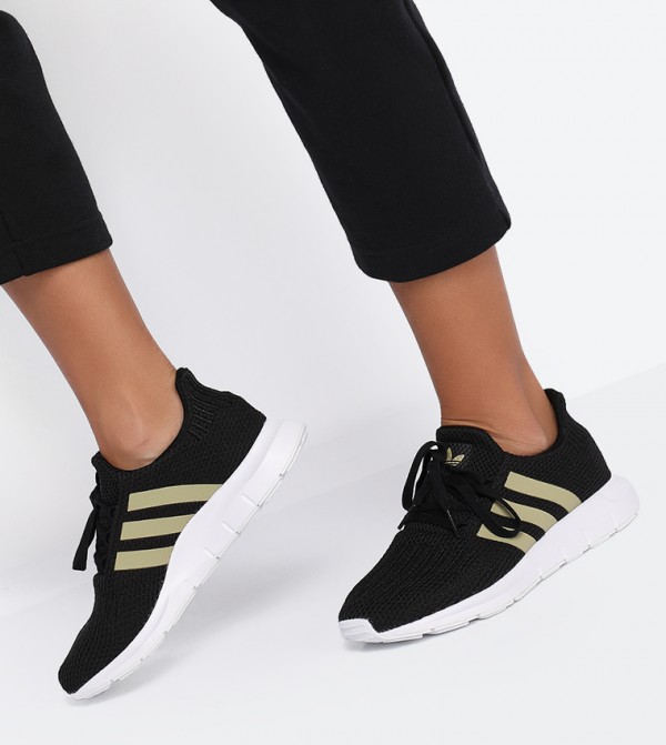 Buy Adidas Originals Swift Run Striped Sneakers Black F34309 In