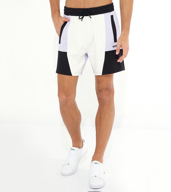 Color Block Mid Waist Shorts