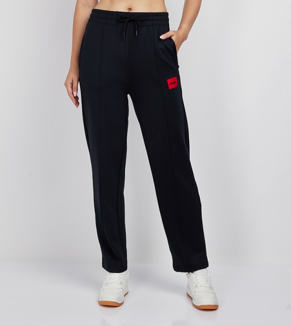 Buy Trendyol Ribbed Tapered Slit Sweatpants In Black