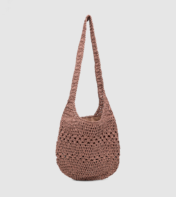 Straw Shoulder Bag with Snap Button Closure