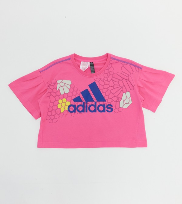 Girl's PWR Printed Short Sleeves Crop T-Shirt