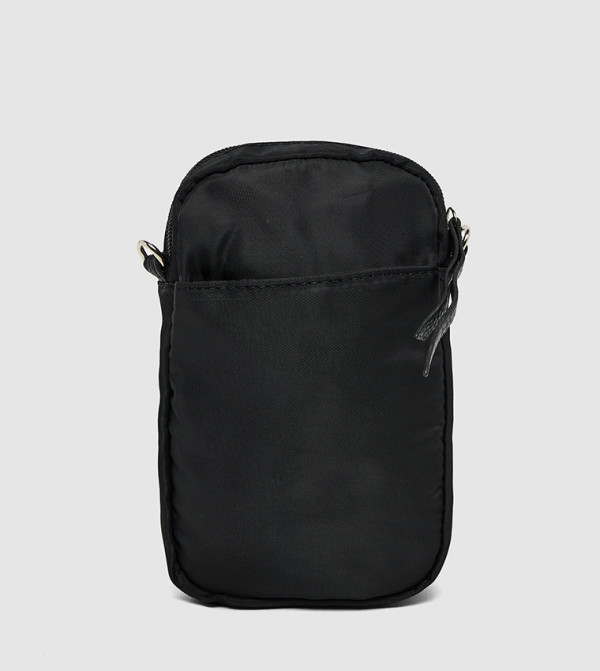 Solid Front Pocket Phone Crossbody Bag