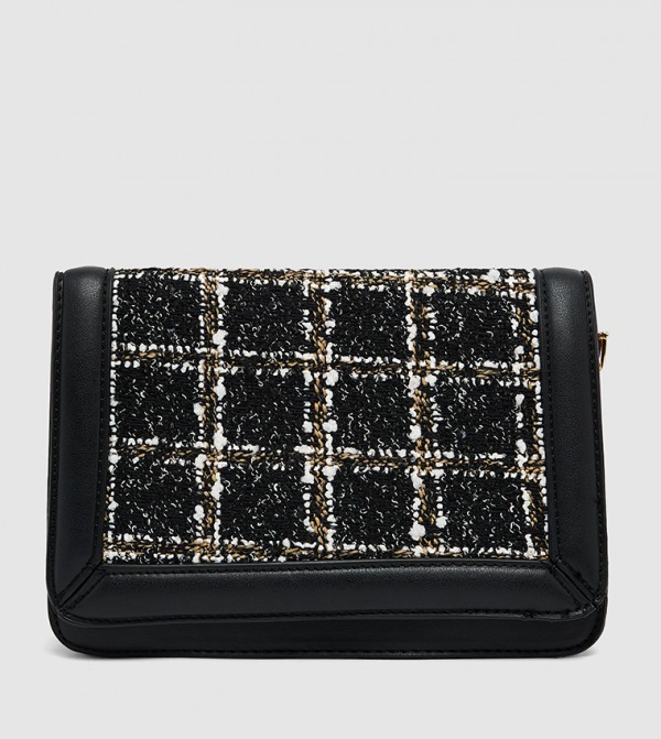 شنطة كروس بودي تويد نسائية بقفل كبس 