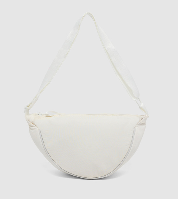 Solid Crossbody Bag with Zip Closure