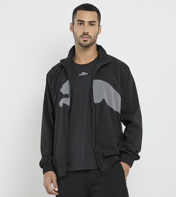 جاكيت رياضة خفيف اوفرسايز بطبعة شعار 