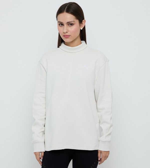 High Neck Relaxed Fit Sweatshirt