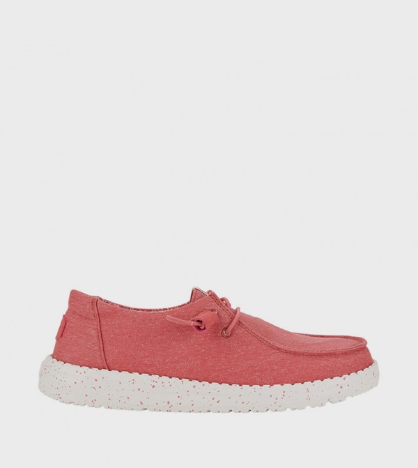 Wendy Stretch Logo Badge Canvas Slip-On Shoes