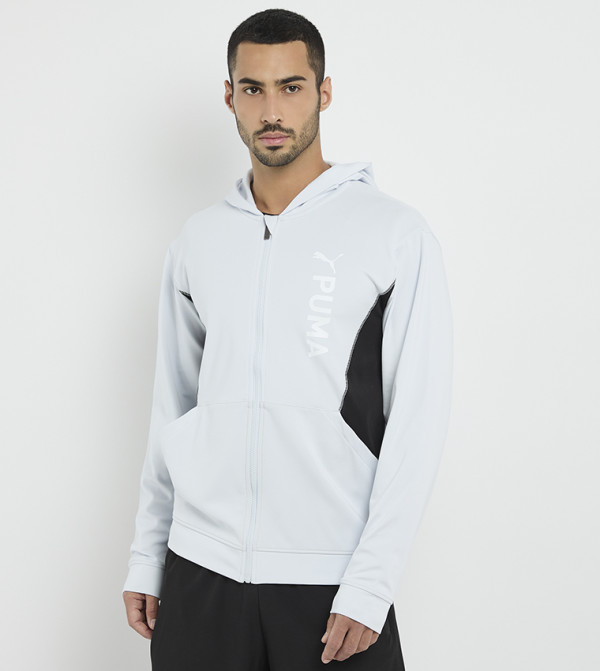 جاكيت بطبعة شعار وهودي 