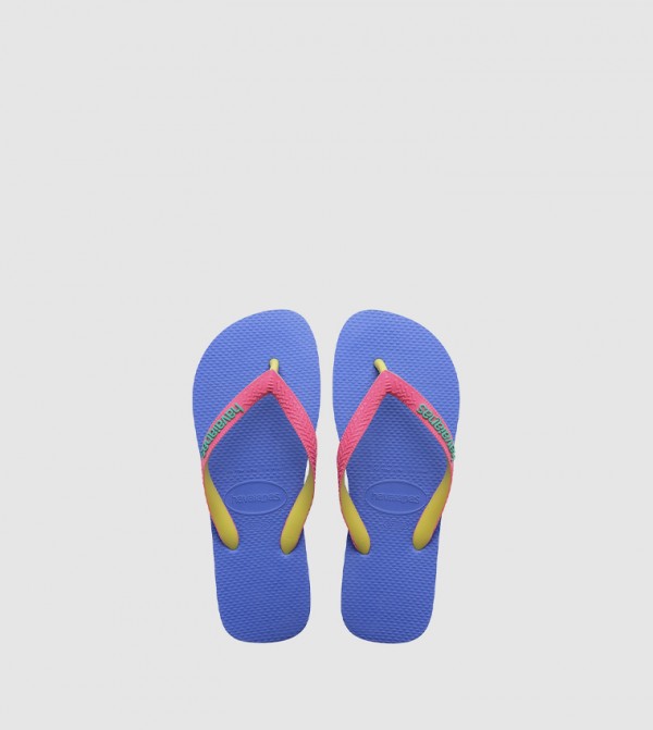 Top Mix Contrast Strap Detail Textured Flip-Flops