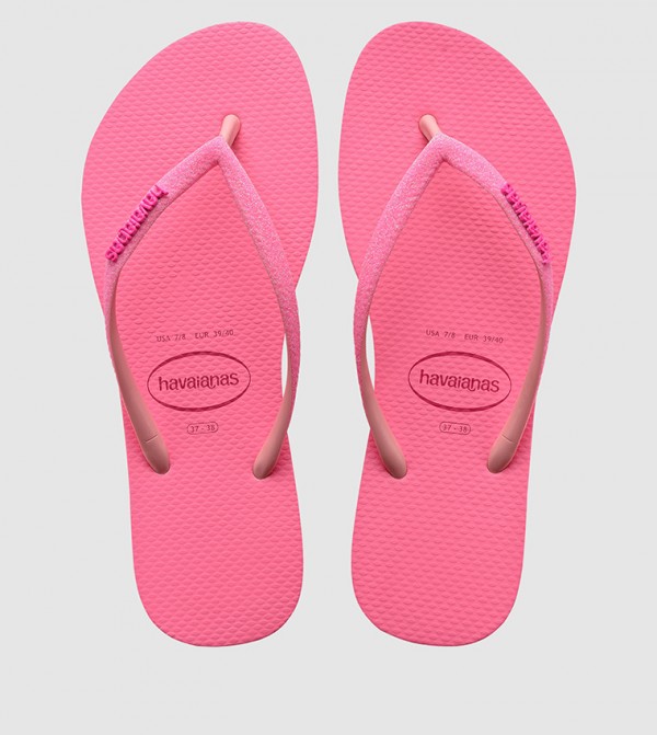 Buy Havaianas Slim Glitter Neon Mini Me Flip Flops In Pink 6thStreet UAE