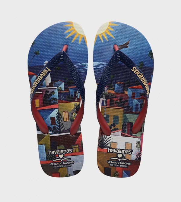 Gerando Falcoes Printed Thong-Strap Flip-Flops