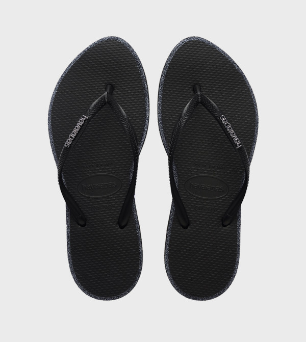 Slim Pointed Toe Glitter Flip-Flops