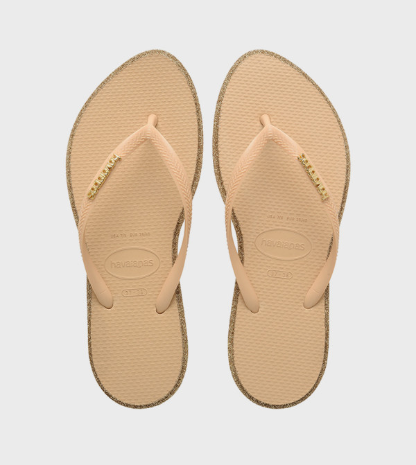 Slim Pointed Toe Glitter Flip-Flops