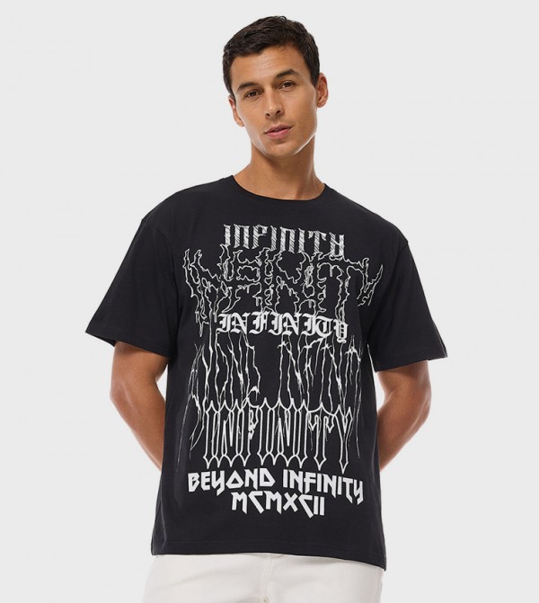 Printed T-Shirt with Crew Neck and Short Sleeves