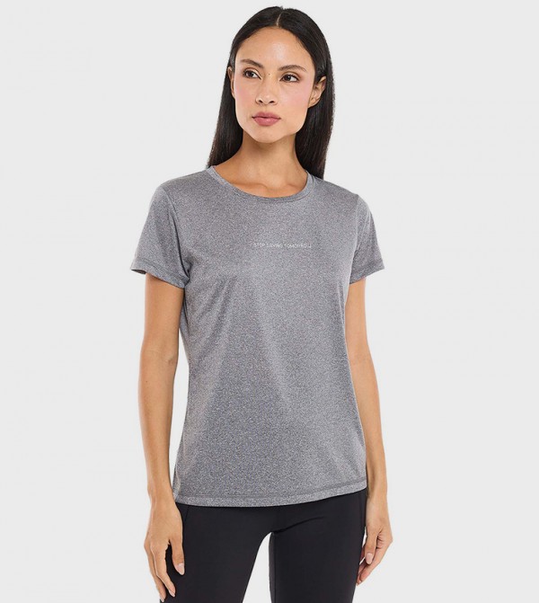 Printed T-Shirt with Crew Neck and Short Sleeves