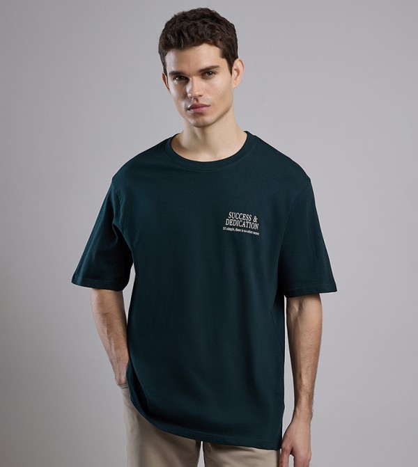 Printed T-Shirt with Crew Neck and Short Sleeves