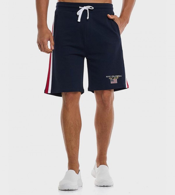 Embroidered Shorts with Drawstring Waist