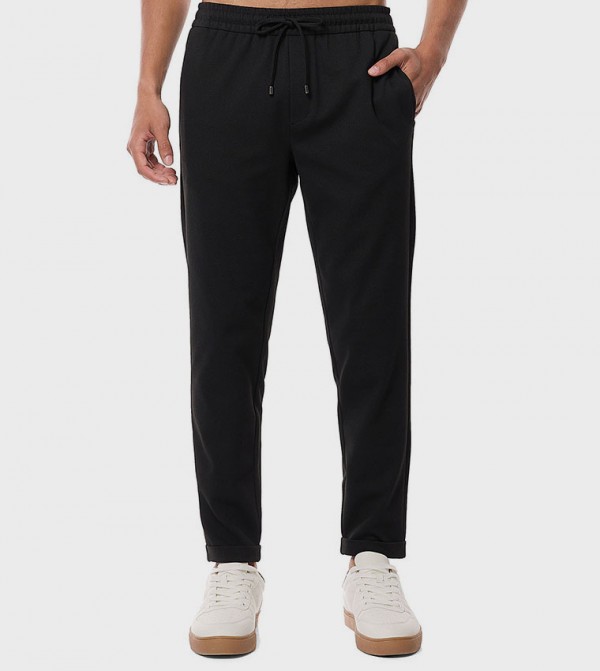 Solid Pants with Drawstring Waist