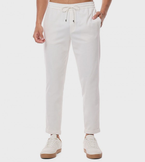 Solid Pants with Drawstring Waist