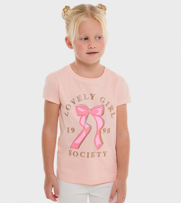 Printed T-Shirt with Crew Neck and Short Sleeves