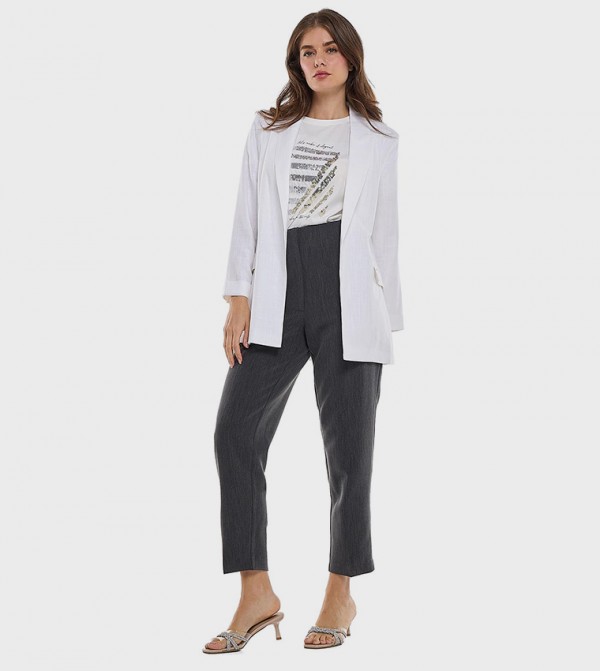 Solid Carrot Fit Trousers