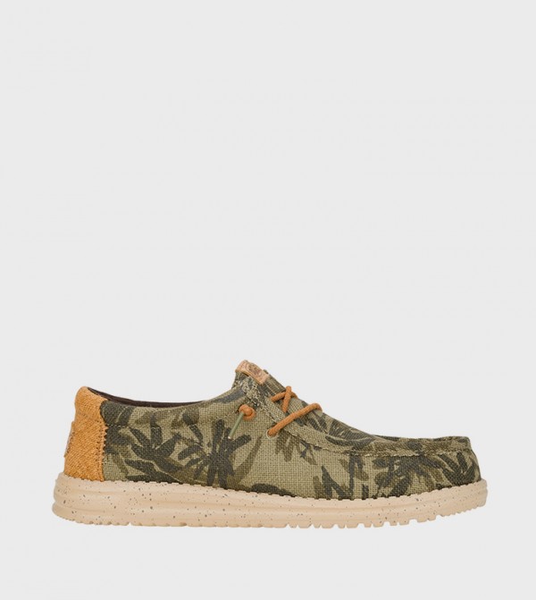 WALLY Patterned Jute Slip-On Shoes