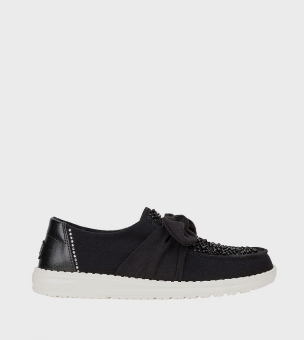WENDY Bow Embellished Slip-On Shoes