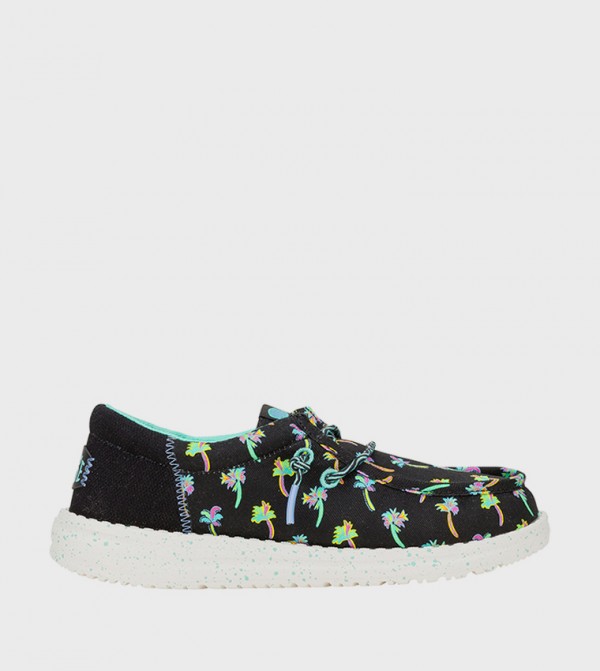 WALLY Funk Tropical Palm Printed Slip-On Shoes