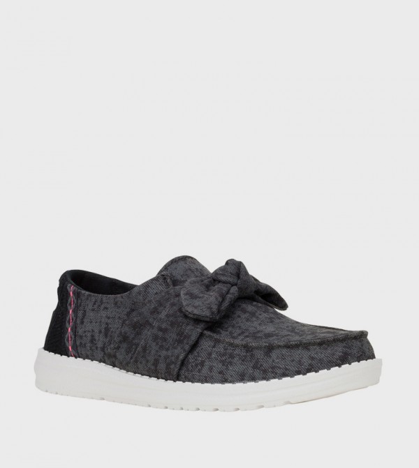 WENDY Bow Detail Surf Wash Slip-On Shoes
