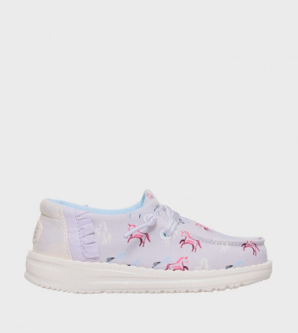 WENDY Unicorn Print Sparkle Slip-On Shoes