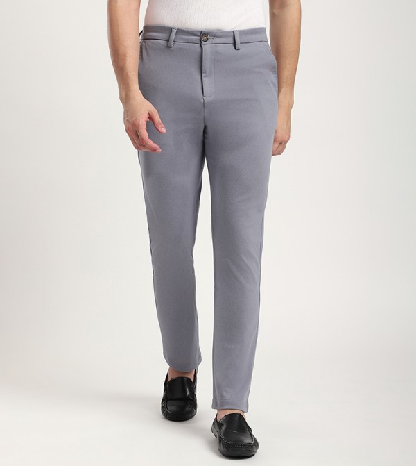Solid Straight Fit Formal Pants